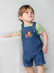 Frugi Blue Tractor Dungarees - Image 1 of 6