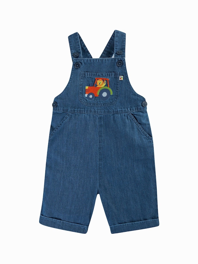 Frugi Blue Tractor Dungarees - Image 2 of 6