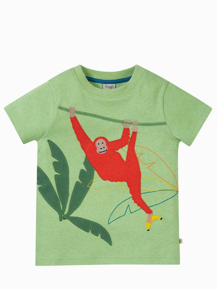Frugi Green Orangutan Applique T-Shirt - Image 1 of 2
