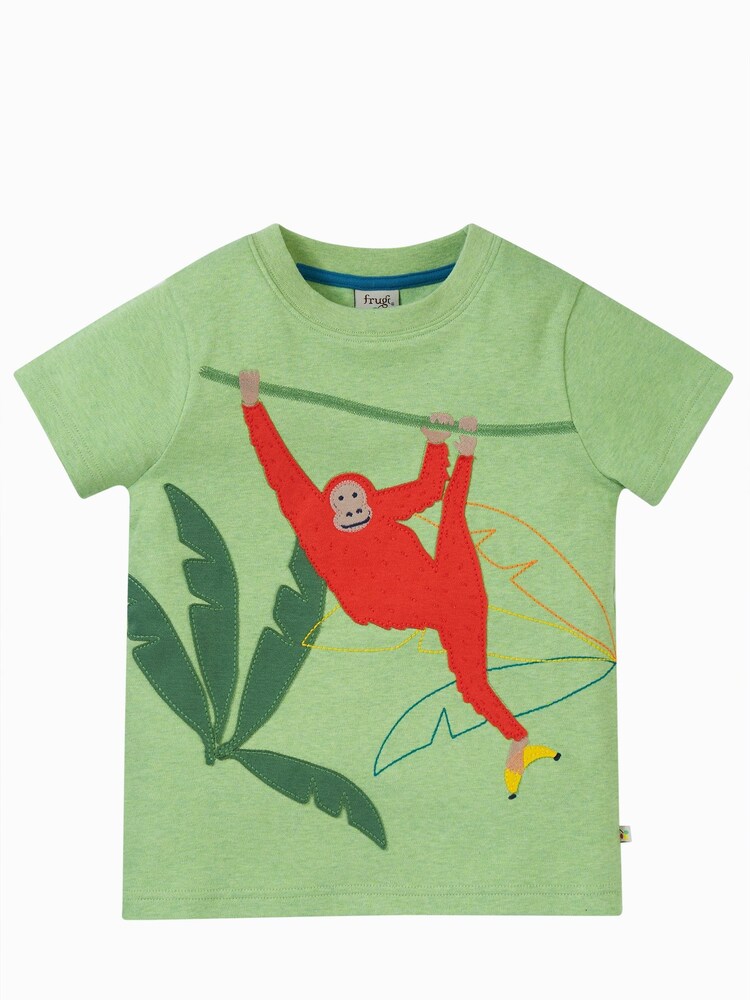 Frugi Green Orangutan Applique T-Shirt - Image 1 of 2 Frugi Green Orangutan Applique T-Shirt - Image 1 of 2