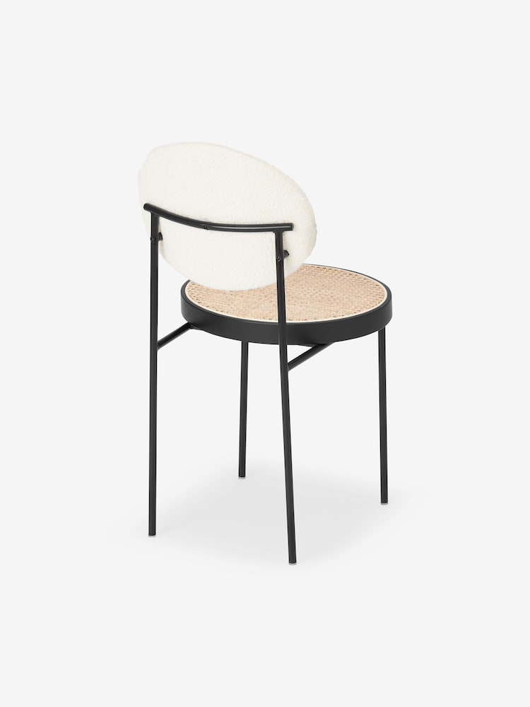MADE.COM Set of 2 White Boucle Rumana Dining Chairs - Image 2 of 3