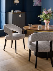 Clarke and Clarke Set of 2 Pokot Stone Remi Arm Dining Chairs - Image 1 of 7