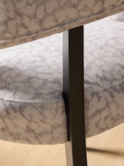 Clarke and Clarke Set of 2 Pokot Stone Remi Arm Dining Chairs - Image 2 of 7