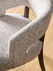 Clarke and Clarke Set of 2 Pokot Stone Remi Arm Dining Chairs - Image 3 of 7