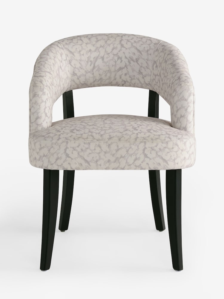 Clarke and Clarke Set of 2 Pokot Stone Remi Arm Dining Chairs - Image 7 of 7