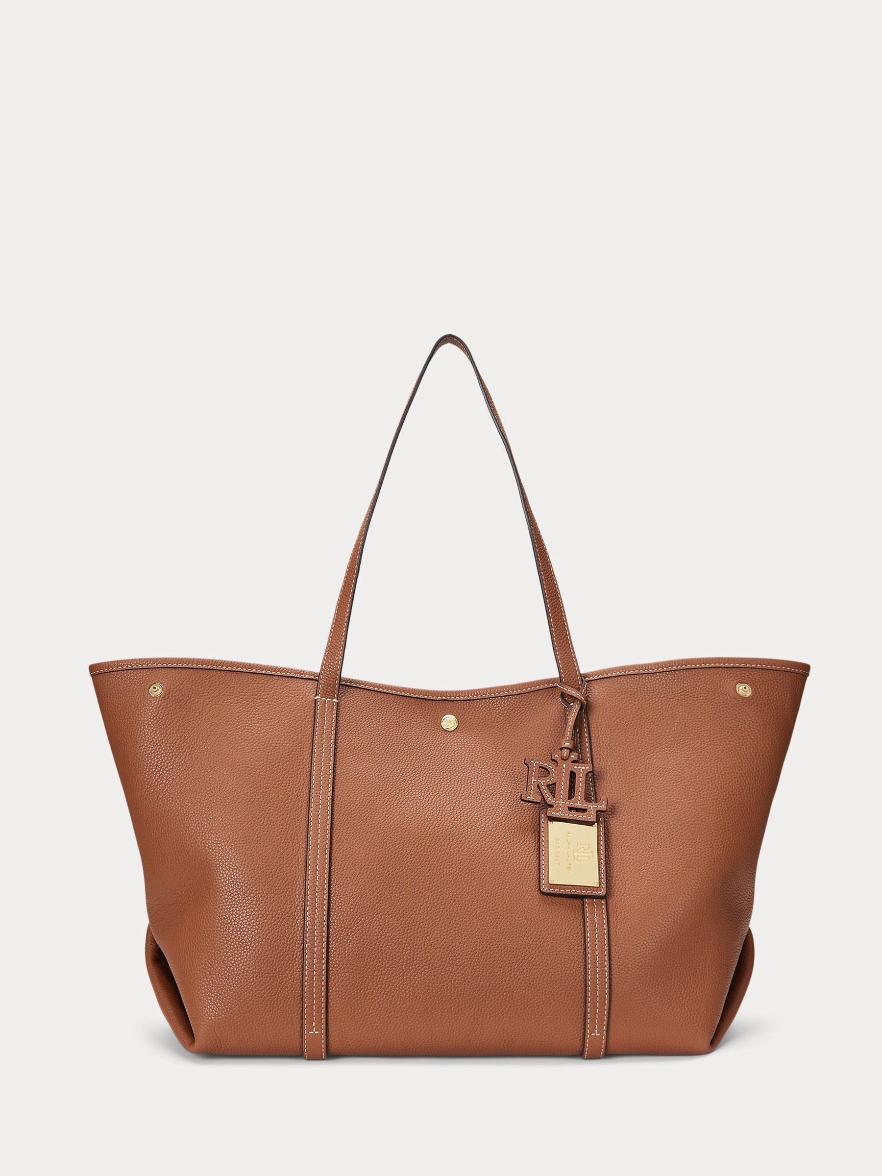 LAUREN RALPH LAUREN☆Emerie トートバッグ XL♪【送料込】 キャンバス & レザー エクストララージ Emerie トート （トート