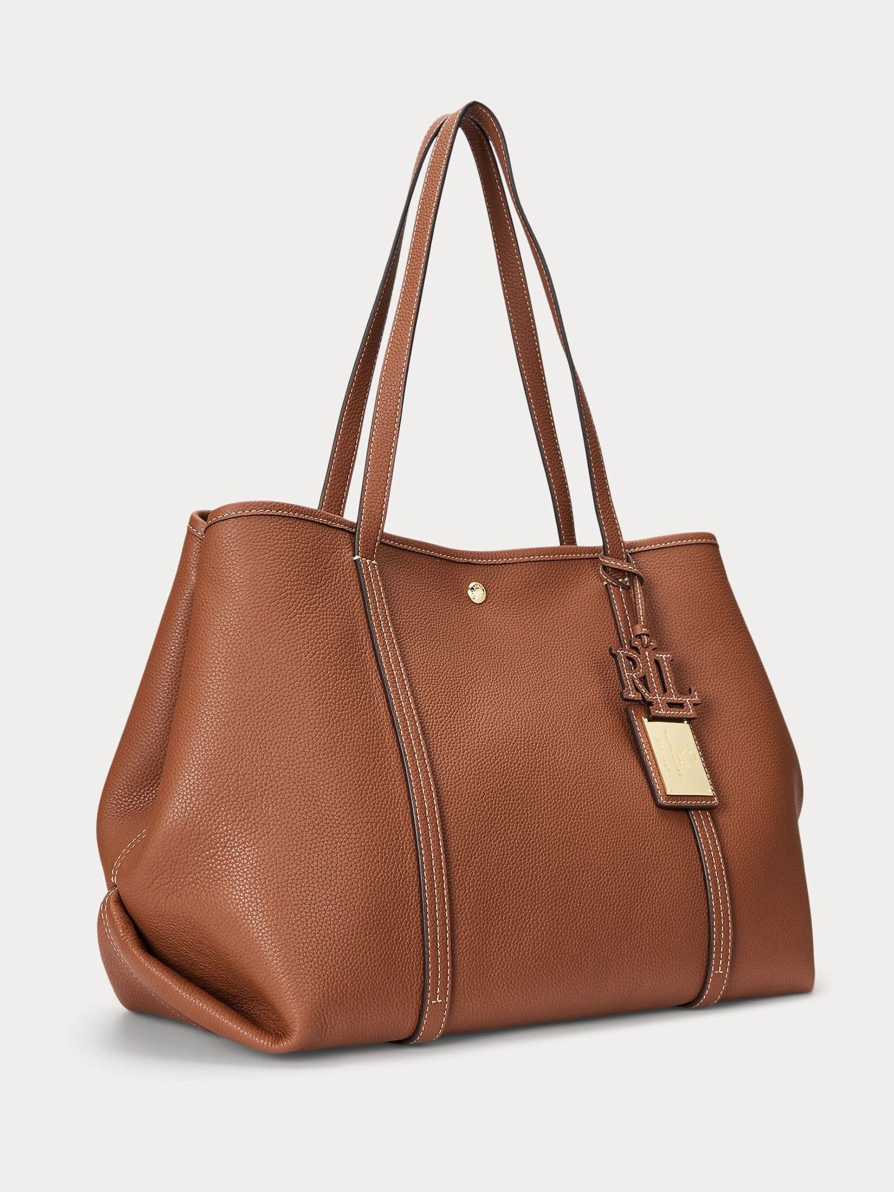 Buy Lauren Ralph Lauren Pebbled Leather Large Emerie Tote Bag from Next Luxembourg