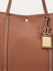 Lauren Ralph Lauren Pebbled Leather Large Emerie Tote Bag - Image 9 of 11