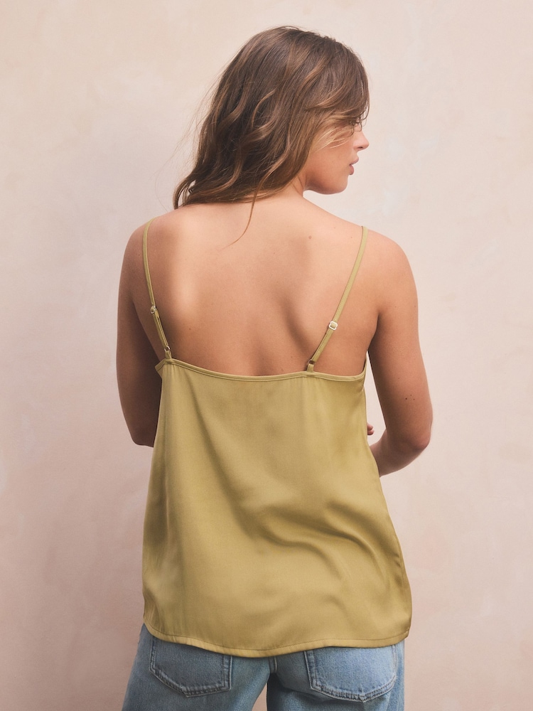 Green Lace Trim Cami Top - Image 3 of 8