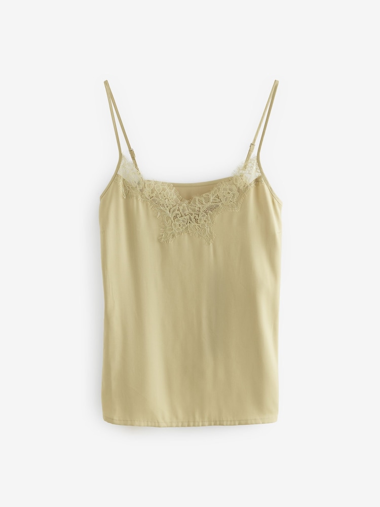 Green Lace Trim Cami Top - Image 6 of 8