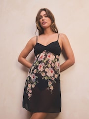 Floral Print Sheer Strappy Slip - Image 1 of 8