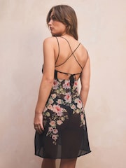Floral Print Sheer Strappy Slip - Image 3 of 8