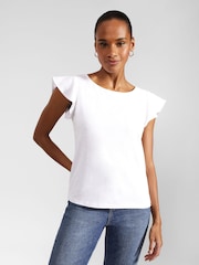 Hobbs White 100% Cotton Slub Nessie Top - Image 1 of 4