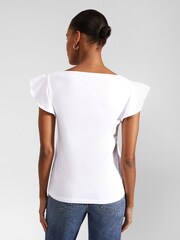 Hobbs White 100% Cotton Slub Nessie Top - Image 2 of 4