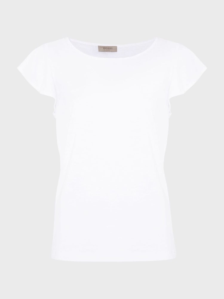 Hobbs White 100% Cotton Slub Nessie Top - Image 4 of 4