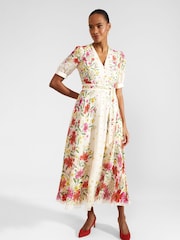 Hobbs White Silk Aurelia Dress - Image 1 of 4