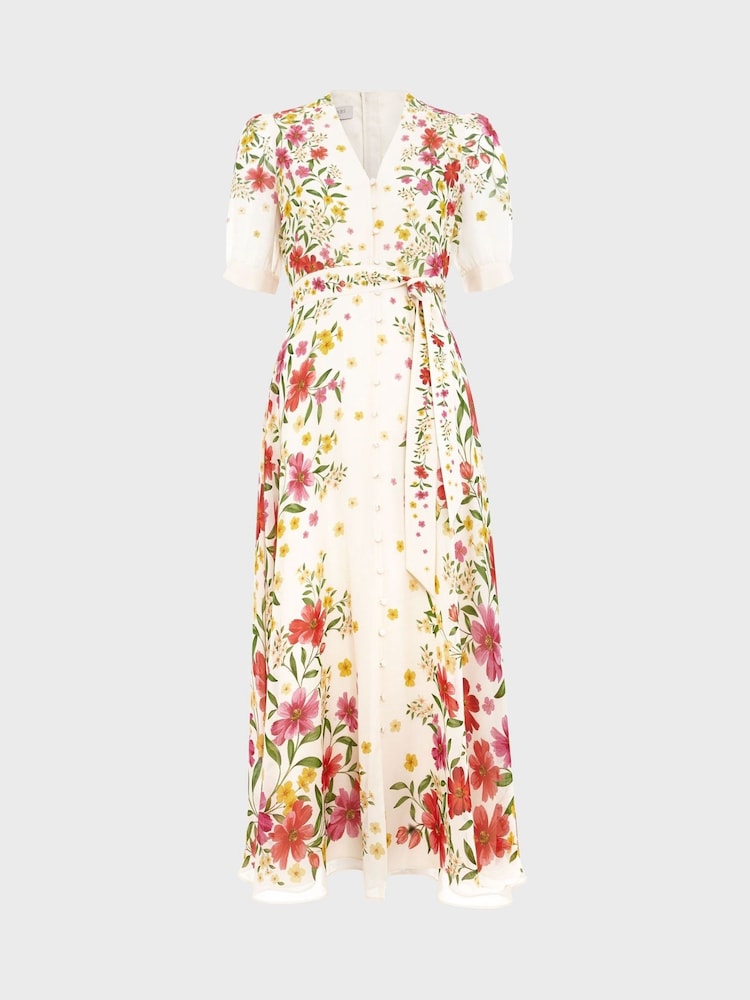 Hobbs White Silk Aurelia Dress - Image 4 of 4