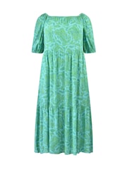 Live Unlimited Green Curve Petite Paisley Puff Sleeve Maxi Dress - Image 6 of 6