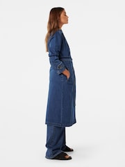 Forever New Blue 100% Cotton Daria Denim Trench Coat - Image 3 of 4