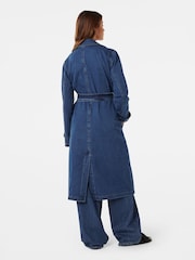 Forever New Blue 100% Cotton Daria Denim Trench Coat - Image 4 of 4