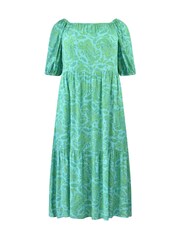 Live Unlimited Green Curve Paisley Puff Sleeve Maxi Dress - Image 6 of 6