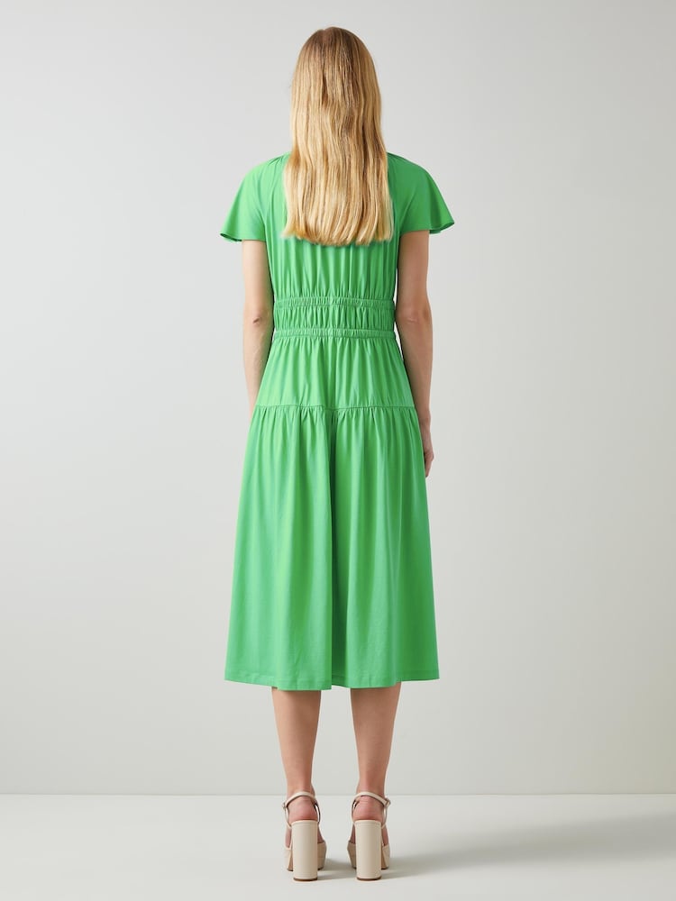 LK Bennett Chloe Cotton-Lenzing™ Ecovero™ Viscose Dress - Image 2 of 3 LK Bennett Chloe Cotton-Lenzing™ Ecovero™ Viscose Dress - Image 2 of 3