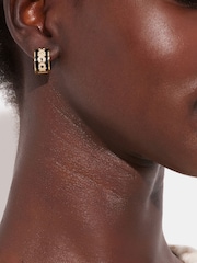 COACH Gold Tone Signature Huggie Earrings - Image 3 of 3