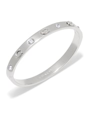 COACH Silver Tone Signature Stone Bangle Boxed Bracelet - Image 2 of 3