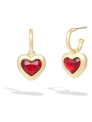 COACH Gold Tone Heart Charm Huggies Earrings - Image 1 of 3