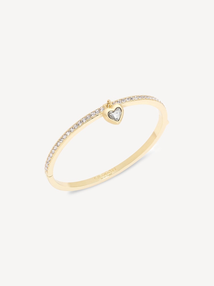 COACH Gold Heart Charm Bangle - Image 2 of 3 COACH Gold Heart Charm Bangle - Image 2 of 3