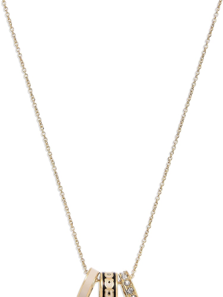 COACH Gold Tone Signature Rondelle Pendant Necklace - Image 1 of 4