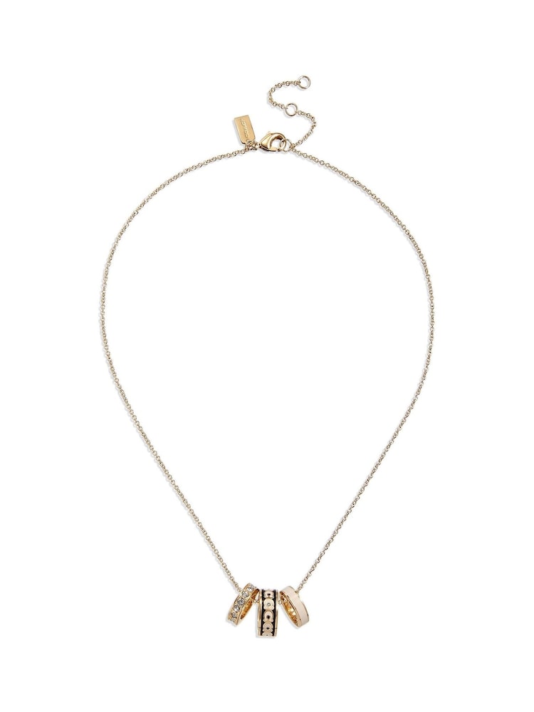 COACH Gold Tone Signature Rondelle Pendant Necklace - Image 2 of 4