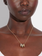 COACH Gold Tone Signature Rondelle Pendant Necklace - Image 3 of 4