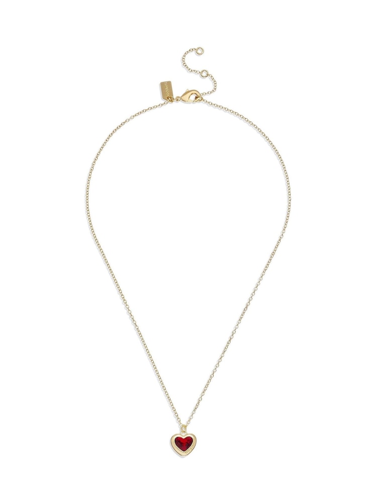 COACH Gold Tone Heart Pendant Necklace - Image 2 of 4 COACH Gold Tone Heart Pendant Necklace - Image 2 of 4