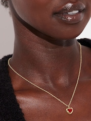 COACH Gold Tone Heart Pendant Necklace - Image 3 of 4