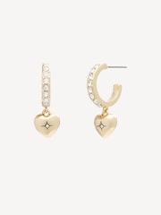 COACH Gold Tone Iconic Heart Huggie Earrings - Image 1 of 2