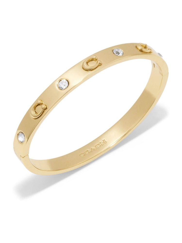 COACH Gold Tone Signature Stone Bangle Boxed Bracelet - Image 2 of 3