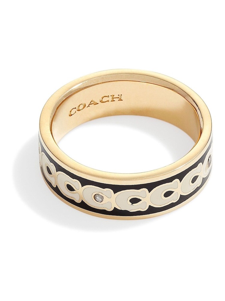 COACH Gold Tone Signature Band Ring - Image 1 of 3