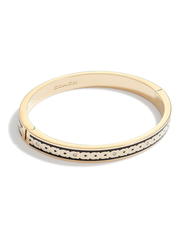 COACH Gold Tone Signature Bangle Bracelet - Image 1 of 3