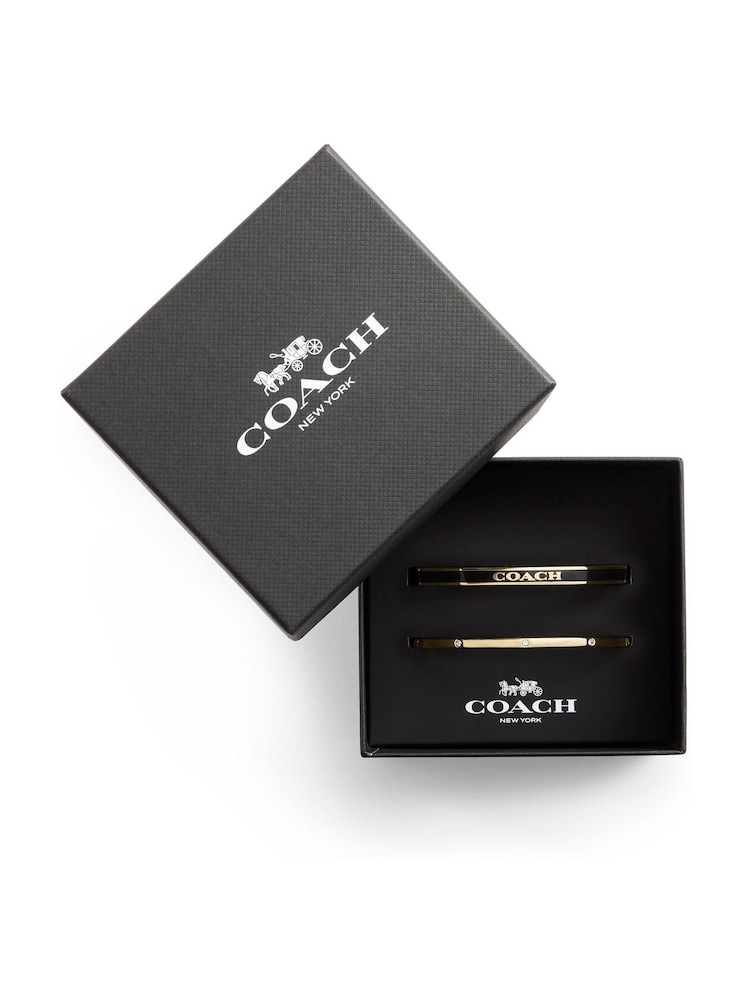 COACH Gold Tone Signature Duo Bangle Boxed Set - Image 1 of 3