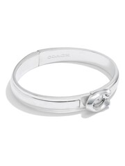 COACH Silver Signature Sculpted C Bangle Bracelet - Image 1 of 3