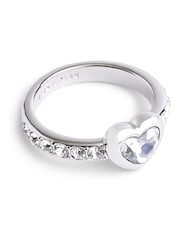 COACH Silver Tone Stone Heart Cocktail Ring - Image 1 of 2