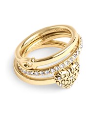 COACH Gold Tone Signature Quilted Heart Ring Set - Image 1 of 2