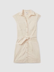 Paige Belted Denim Mini Dress - Image 1 of 5