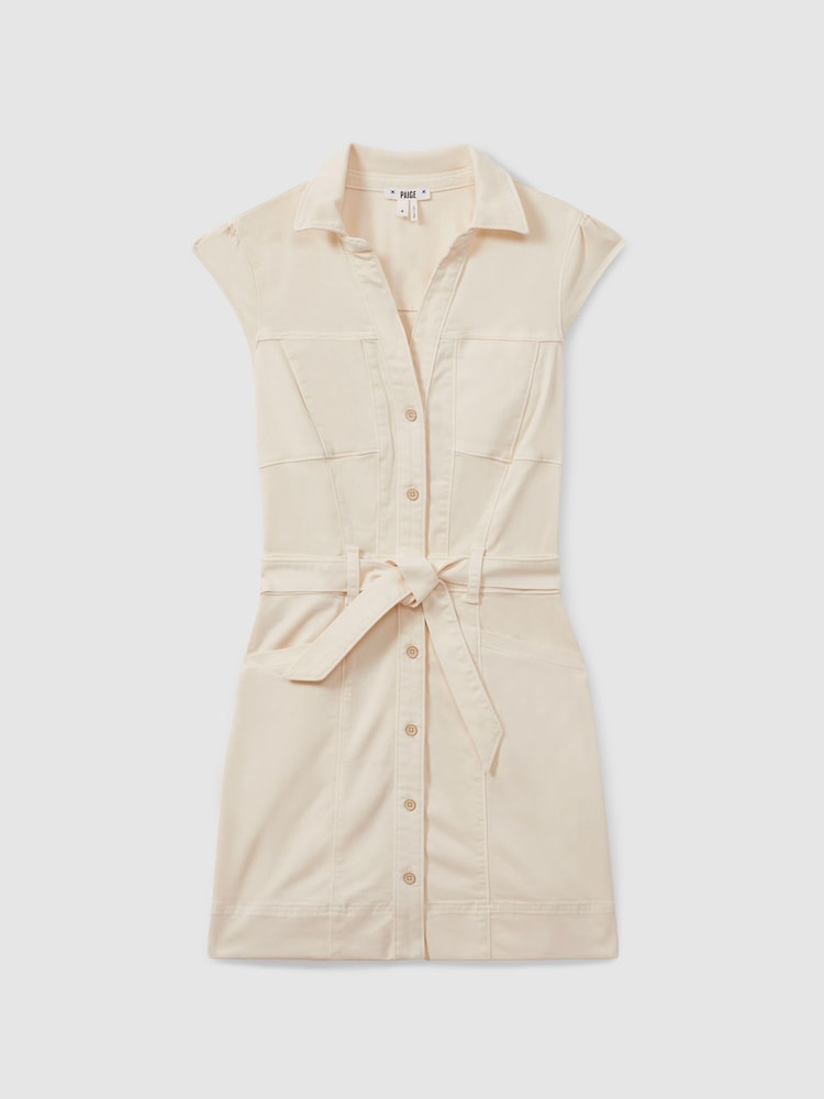 Paige Belted Denim Mini Dress - Image 1 of 5