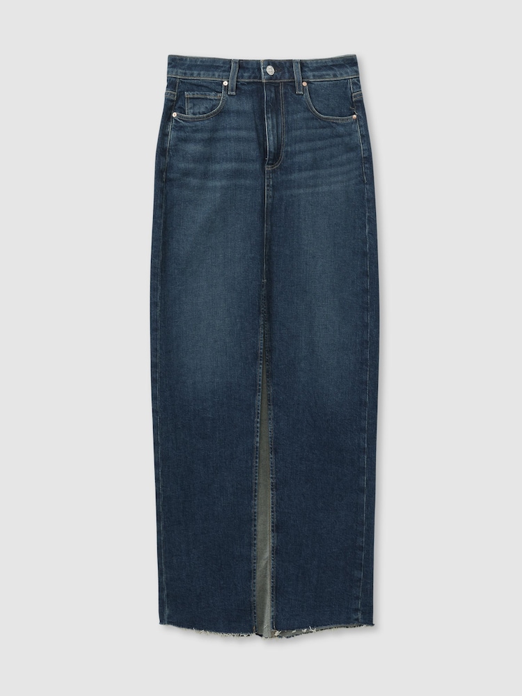 Paige High Rise Denim Maxi Skirt - Image 2 of 5