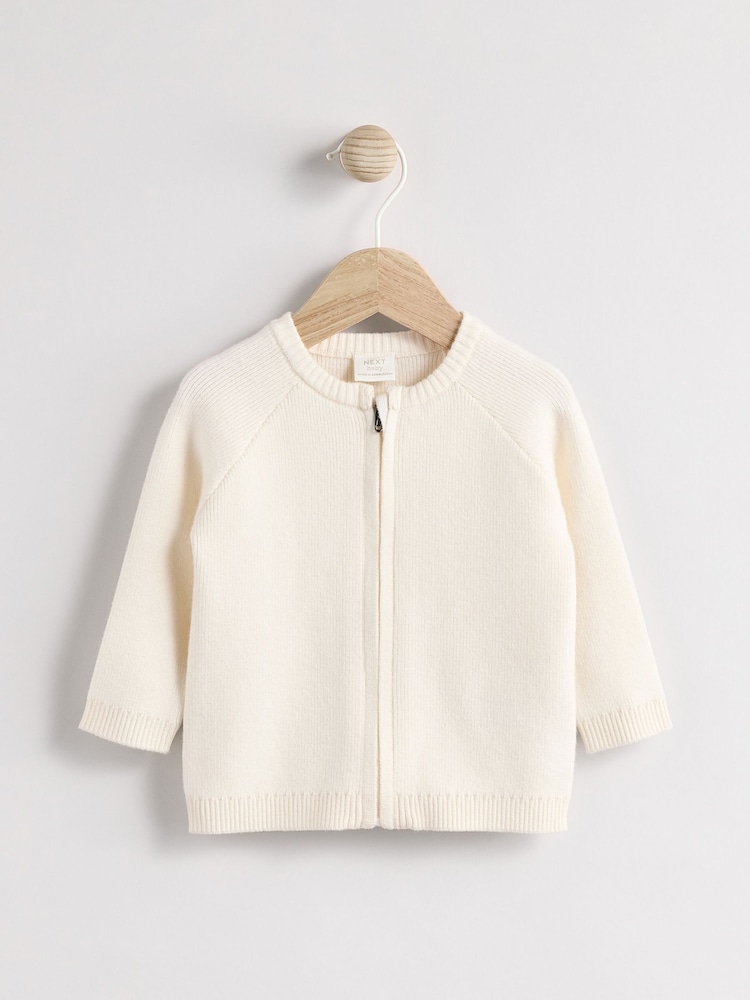 White Knitted Baby Cardigan - Image 1 of 1
