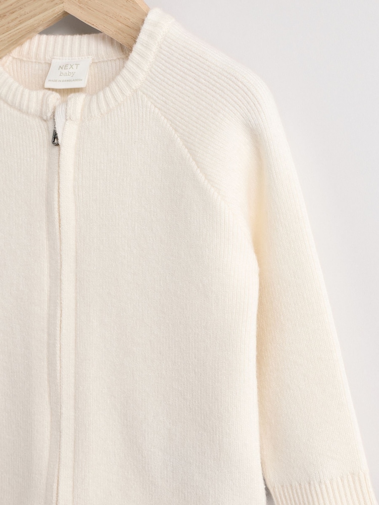 White Knitted Baby Cardigan - Image 3 of 9