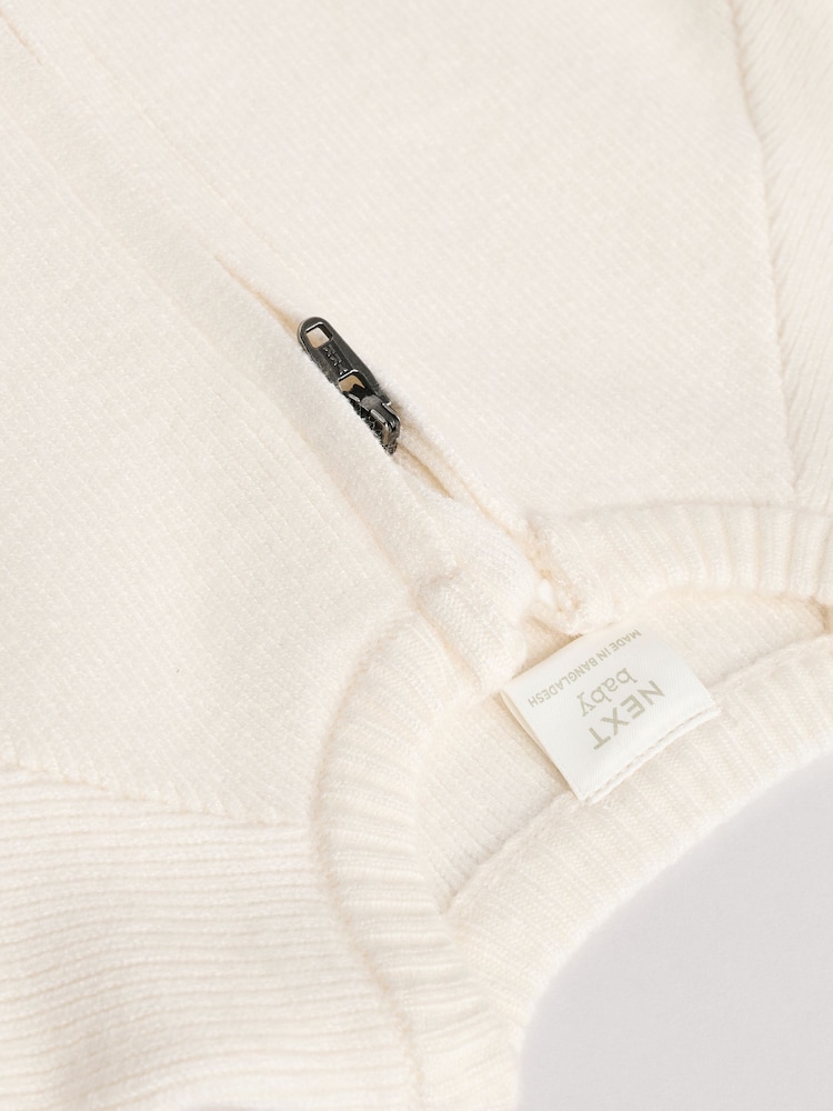 White Knitted Baby Cardigan - Image 4 of 9