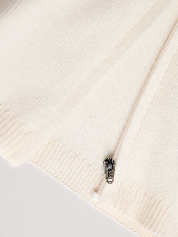 White Knitted Baby Cardigan - Image 6 of 9